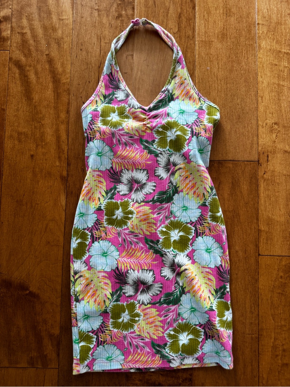 Girls Halter Hawaiian Floral Dress